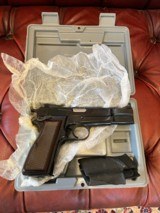 Browning Hi-Power Sport, Made in Belgium, Factory Adjustable Sights with plastic factory case and extra grips - 1 of 7