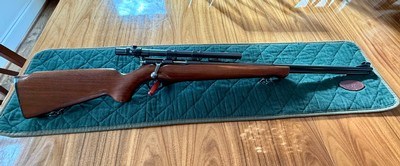 Mossberg 146B (A) with Mossberg 4x scope in Superb Overall Collector ConditionCase color on Bolt and Trigger. Best I have ever seen.