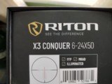 Riton X3 Conquer* 6 -24 X 50 MM ( Front Focal Plane* W / ILLUMINATED RETICLE N.i.B With Papers - 9 of 15