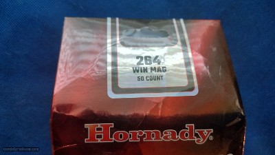 HORNADY: 264 Winchester New Unopened brass bag of 50 cases, HARD to get