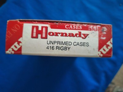 416 RIGBY ( NEW HORNADY EMPTY BRASS, BOX OF 20 FACTORY