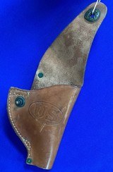 RARE U.S. EARLY WWII LEATHER BELT HOLSTER FOR THE SNUB NOSED *2-INCH BARRELED’’ WWII S&W ‘’VICTORY’’ REVOLVER, *2-INCH BARRELED COLT COMMANDO OR *2- - 3 of 5