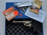 Colt 3rd Gen Custom Shop Frontier Six Shooter, Nickel plated, NIB 2010 Black Powder Frame - 1 of 9