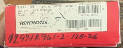 Winchester Model 63 Semi-Auto 22 LR Made in Japan NIB - Image 8 of 9