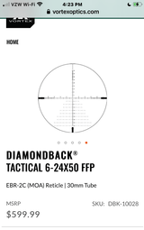 Vortex/Diamondback 6x24x50 FFP - 1 of 4