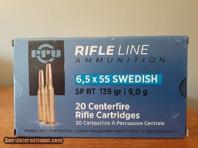 2 boxes of PPU 6.5X55 139 GRAIN SP BOAT TAIL AMMO NEW
