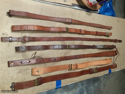 SWEDISH MAUSER ,MILITARY ,SPORTING RIFLE LEATHER SLINGS VARIOUS WIDTHS