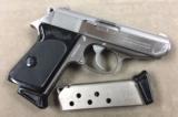 WALTHER MODEL PPK .380 STAINLESS STEEL, 2 MAGAZINES, ETC. - 1 of 5