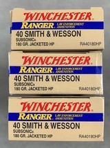 Winchester Ranger .40S&W Subsonic 180 Grain JHP - 1 of 1