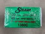 Sierra .224 69 Grain HPBT MatchKing - box 500 - 1 of 1