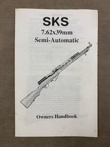 SKS Owner's Handbook 8 page booklet - 1 of 2