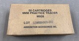 US M939 9mm Practice Tracer Ammunition - Full Box - - 2 of 3