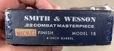 Smith & Wesson Model 18 .22lr Combat Masterpiece Factory Nickel in Box - 3 of 15