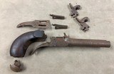 Antique Percussion Double Barrel Pistol PARTS ONLY - 2 of 7