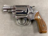 Smith & Wesson 37 Nickel 2 Inch Round Butt .38 Special Airweight Revolver - minty - 1 of 9
