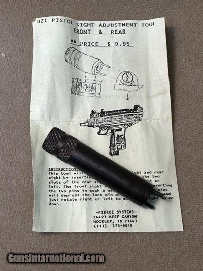 Uzi Vintage Pistol Sight Adjustment Tool - front & rear