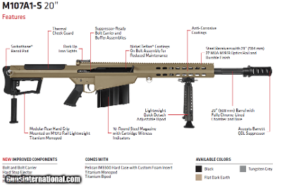 Barrett M107A1-S .50 Cal Semi Auto - NIB -