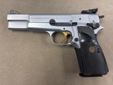 Browning Belgian Hi Power Silver Chrome 9mm Adj Sights - minty - 3 of 8