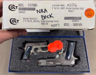Colt 1911 Government & Colt Mustang Pocketlite Matched Set - Friends of NRA Gun of the Year 2014 - Image 2 of 4