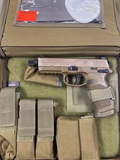 FN FNX .45 Tactical FDE - Excellent! w/SOCOM Case - Image 1 of 7