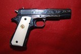 Engraved Pair of 1911A1 Pistols Colt and Remington Rand - 5 of 6