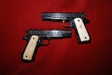 Engraved Pair of 1911A1 Pistols Colt and Remington Rand