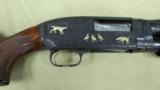 Custom engraved and gold inlays on Winchester Model 12 Pigeon Grade 12 Gauge - 3 of 20