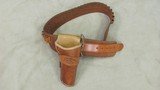 Right Hand Lined El Paso Saddlery Co. Holster with Galco Swede Belt .44/.45Caliber 42 Inch Belt - 1 of 6