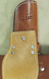 Right Hand Lined El Paso Saddlery Co. Holster with Galco Swede Belt .44/.45Caliber 42 Inch Belt - 3 of 6