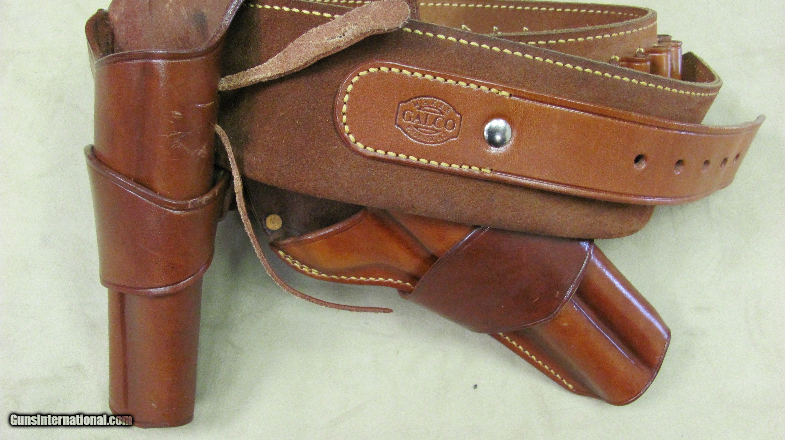 Galco "Cowboy Shoot" Double Holster/Cross Draw Rig .45 Caliber Loops 46