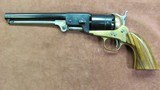 Confederate Navy Model 1860 Replica Revolver by Uberti in .44 Caliber Mfg. in 1966 in Solid Walnut Presentation Case - 2 of 20