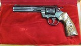 Colt Python with 6 Inch Barrel Manufactured in 1974 with Extra Grips All in Factory Colt Walnut Box with Colt Custom Logo Insert - 2 of 19