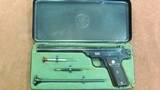S&W Fourth Model Straight Line Target Single Shot .22 LR Caliber Pistol with Steel Case and Accessories - 1 of 18