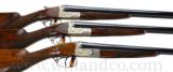 Marcel Thys 3 Gun Set 12, 20, 28 Gauge Ejectors 15" LOP, New Cond Engraved with Gold Inlay.
- 1 of 6