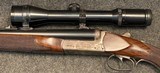 Dumoulin .375 H&H Magnum Ejector Double Rifle Scoped, Gamescene Engraved. - 3 of 24