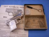 Colt Model 1908 N .25 ACP Pistol Nickel/Pearl - 1 of 9