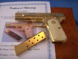 Colt Model 1903 Pistol Engraved and 24K Gold Plated - 6 of 14