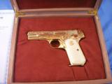 Colt Model 1903 Pistol Engraved and 24K Gold Plated - 2 of 14