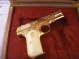 Colt Model 1903 Pistol Engraved and 24K Gold Plated - 3 of 14