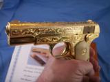 Colt Model 1903 Pistol Engraved and 24K Gold Plated - 7 of 14