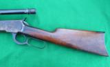  VERY RARE WINCHESTER 1892 FACTORY ORDERED WITH SCOPE.
INCLUDES CORRECT WINCHESTER A-5 SCOPE AND RARE OFFSET MOUNTS - 2 of 7