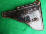 LUGERRIG = RARE AUTHENTIC DEATH'S HEAD HOLSTER AND COLLECTOR GRADEBYF 1941 BLACK WIDOW LUGER - 2 of 12