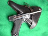 LUGER
RIG = RARE AUTHENTIC DEATH'S HEAD HOLSTER AND COLLECTOR GRADE
BYF 1941 BLACK WIDOW LUGER - 4 of 12