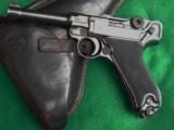 LUGER
RIG = RARE AUTHENTIC DEATH'S HEAD HOLSTER AND COLLECTOR GRADE
BYF 1941 BLACK WIDOW LUGER - 6 of 12