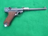 LUGER ARTLLERY DWM COMMERCIAL - GREAT HIGH CONDITION SHOOTER WITHLEATHER AND SHOULDER BOARD STOCK - 1 of 12