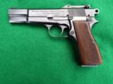 FN BROWNING HI-POWER MODEL 1935 PRE-WAR COMMERCIAL - LEATHER - TANGENT SIGHT - ADAPTED FOR SHOULDER STOCK - HIGH CONDITION - 2 of 11