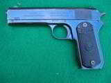 COLT
MODEL 1903 SPORTING MODEL
( .38 POCKET HAMMER)
IN GREAT CONDITION – WITH clean older carry leather. - 1 of 11