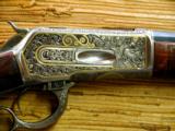WINCHESTER 1886
EARLY
.50 EXPRESS GOLD INLAID ENGRAVED – EXQUISITE RESTORATION -
MUST SEE!
- 15 of 15