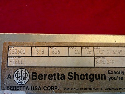 Beretta 626E Side-by-Side Shotgun – As New in Original Box - Image 14 of 15