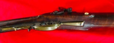 JCSH GOLCHER CAP AND BALL RIFLE. Rare 60 caliber, set trigger, custom sight adjustment custom brass work - Image 9 of 15